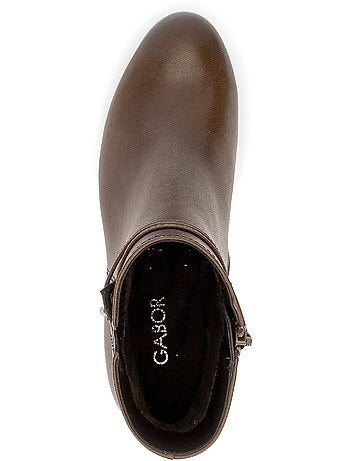 Bottines en cuir lisse