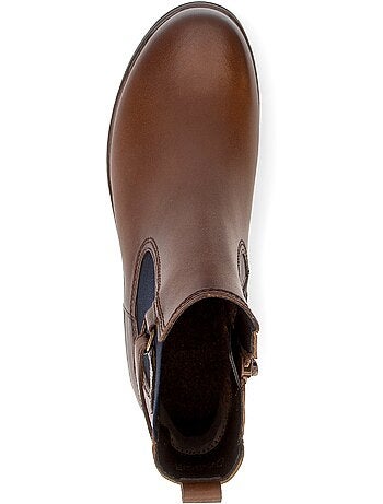 Bottines en cuir lisse