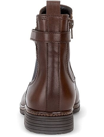 Bottines en cuir lisse