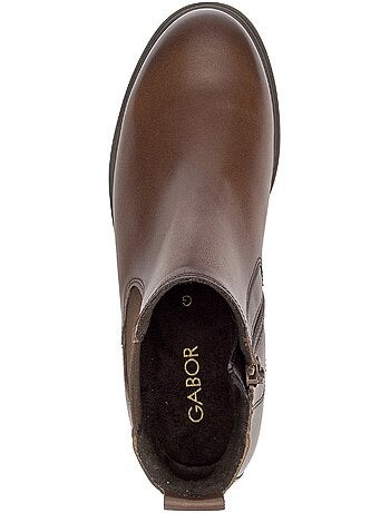 Bottines en cuir lisse