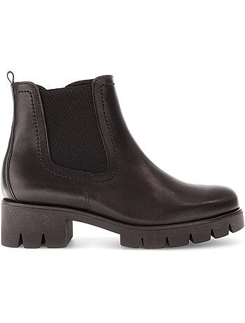 Bottines en cuir lisse