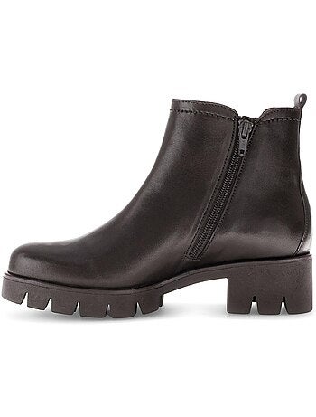 Bottines en cuir lisse