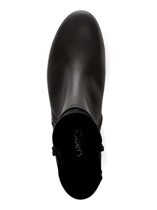 Bottines  en cuir lisse - Kiabi