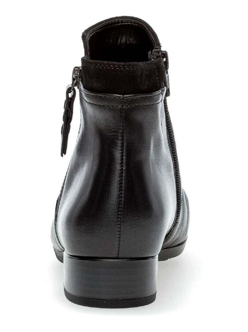 Bottines  en cuir lisse - Kiabi