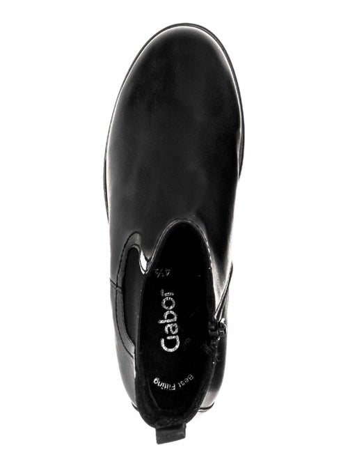 Bottines  en cuir lisse - Kiabi