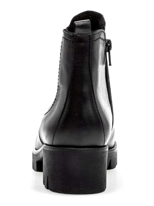 Bottines  en cuir lisse - Kiabi