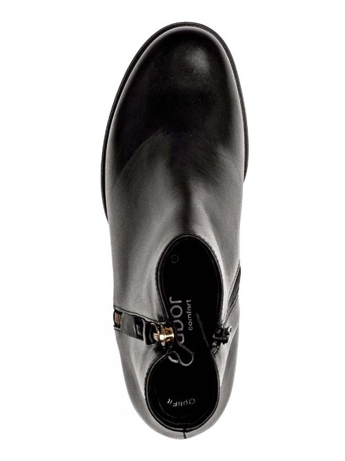 Bottines  en cuir lisse - Kiabi