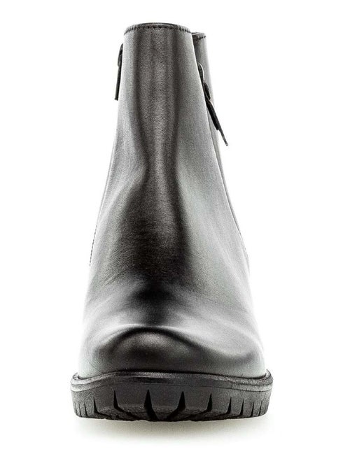 Bottines  en cuir lisse - Kiabi