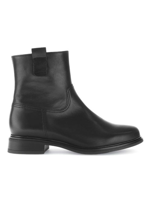 Bottines  en cuir lisse - Kiabi