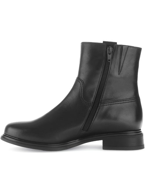 Bottines  en cuir lisse - Kiabi