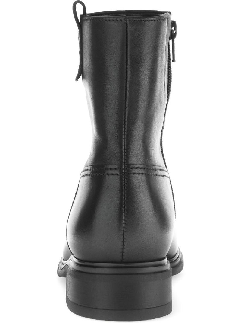 Bottines  en cuir lisse Noir - Kiabi