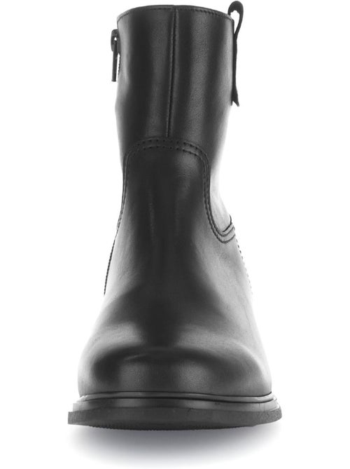 Bottines  en cuir lisse - Kiabi