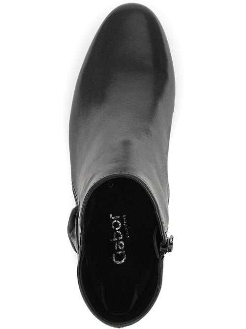 Bottines  en cuir lisse - Kiabi