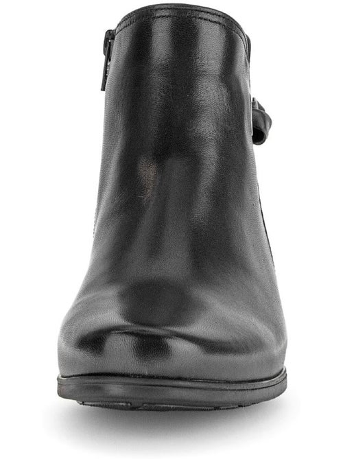 Bottines  en cuir lisse - Kiabi