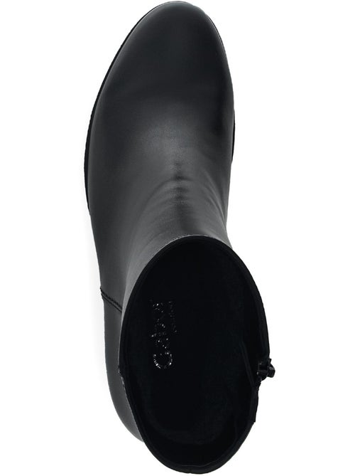 Bottines  en cuir lisse - Kiabi