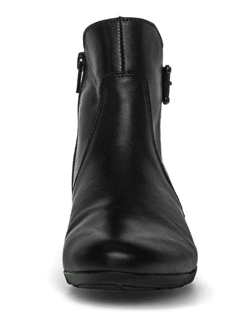 Bottines  en cuir lisse - Kiabi