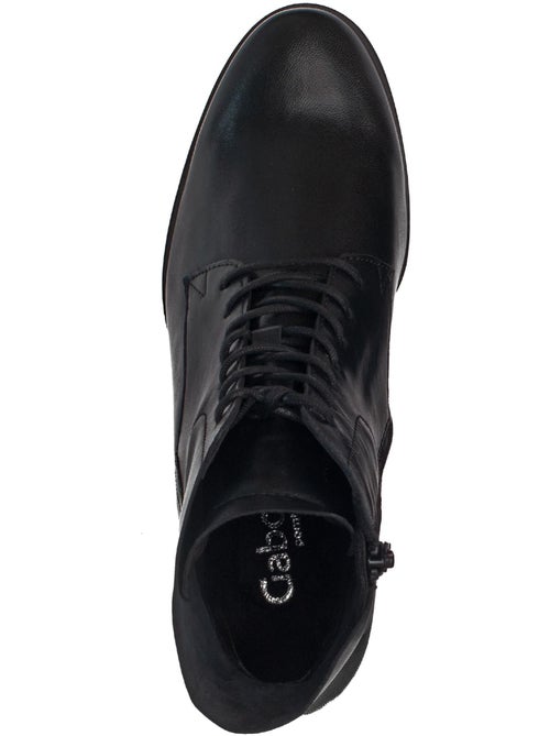 Bottines  en cuir lisse - Kiabi