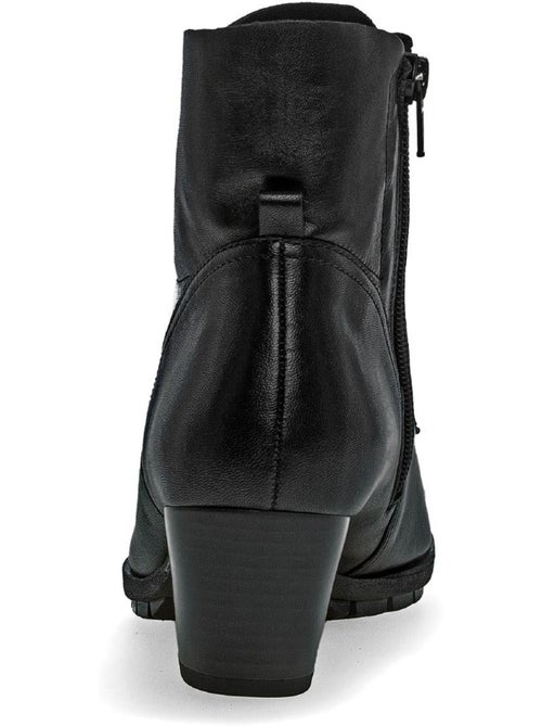 Bottines  en cuir lisse - Kiabi
