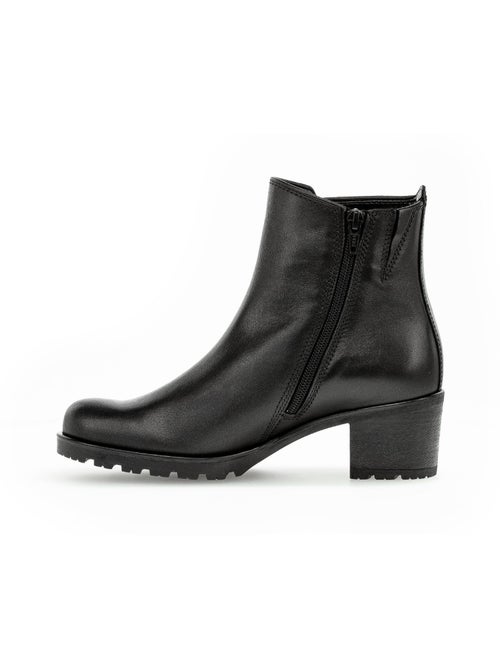 Bottines  en cuir lisse - Kiabi