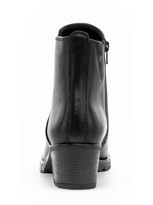 Bottines  en cuir lisse - Kiabi