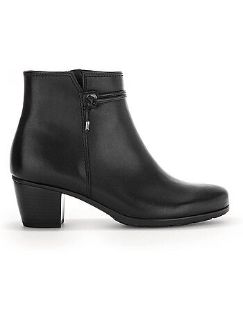 Bottines en cuir lisse
