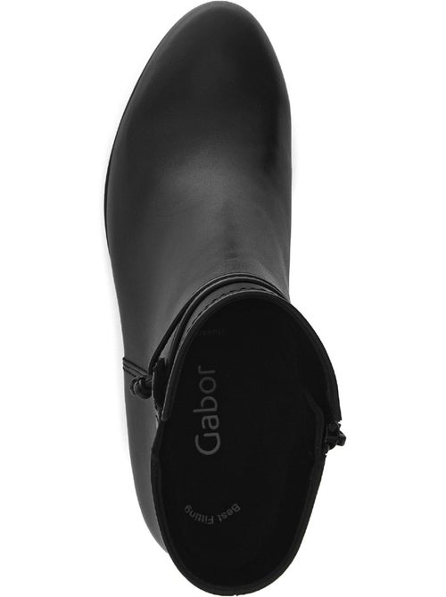 Bottines  en cuir lisse - Kiabi