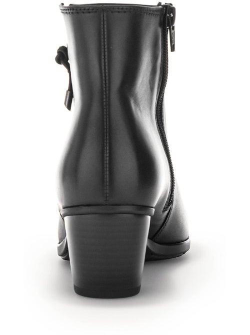 Bottines  en cuir lisse - Kiabi