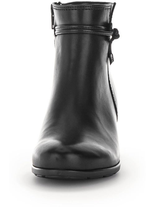 Bottines  en cuir lisse - Kiabi