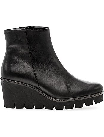 Bottines en cuir lisse