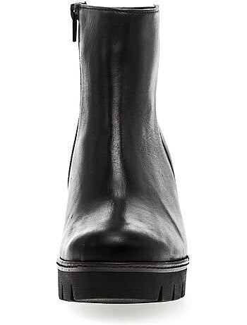 Bottines en cuir lisse