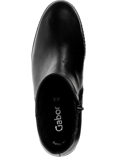 Bottines  en cuir lisse - Kiabi