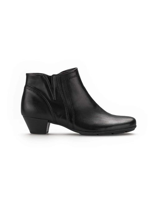 Bottines  en cuir lisse - Kiabi
