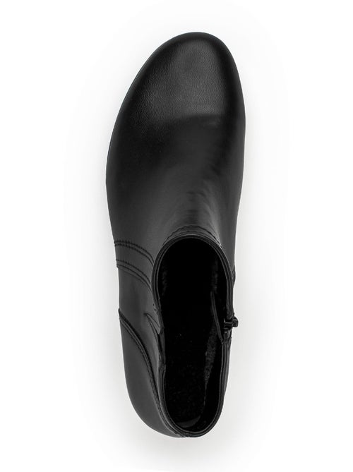 Bottines  en cuir lisse - Kiabi