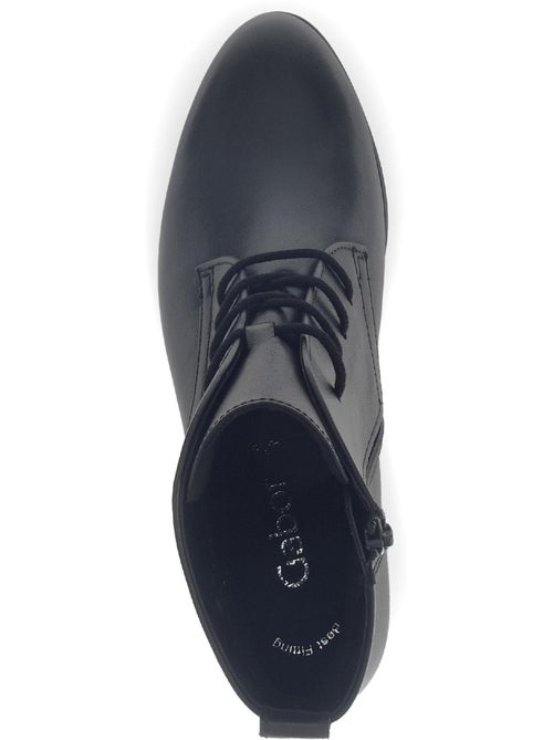 Bottines  en cuir lisse - Kiabi