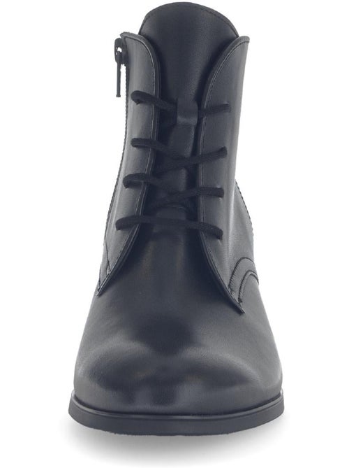 Bottines  en cuir lisse - Kiabi