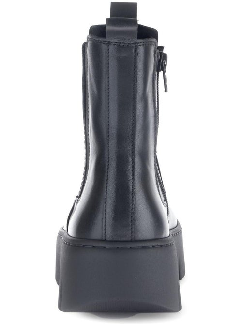 Bottines  en cuir lisse - Kiabi