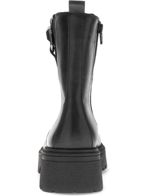 Bottines  en cuir lisse - Kiabi