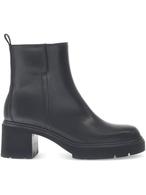 Bottines  en cuir lisse - Kiabi