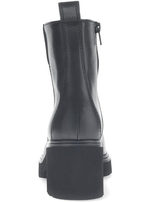 Bottines  en cuir lisse - Kiabi