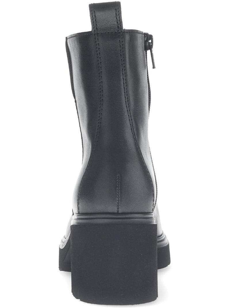 Bottines  en cuir lisse Noir - Kiabi