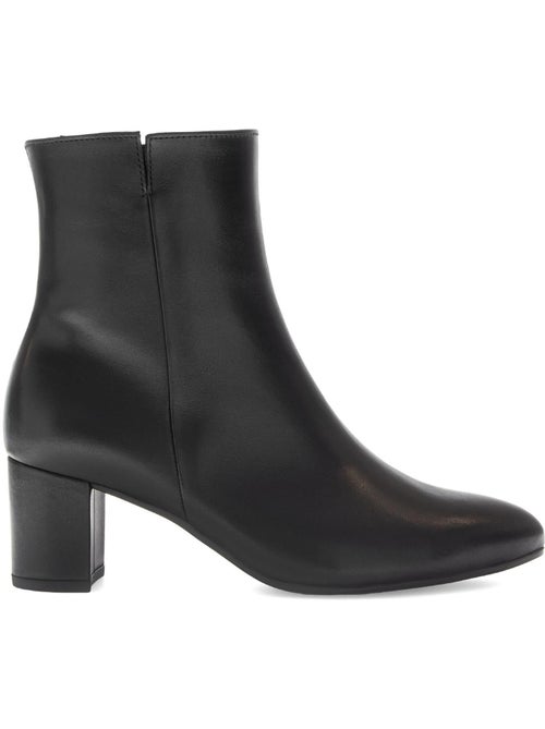 Bottines  en cuir lisse - Kiabi