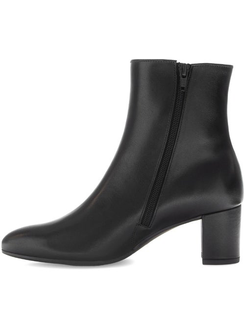 Bottines  en cuir lisse - Kiabi