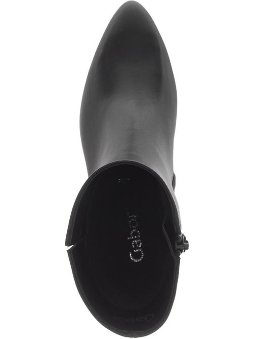 Bottines  en cuir lisse - Kiabi
