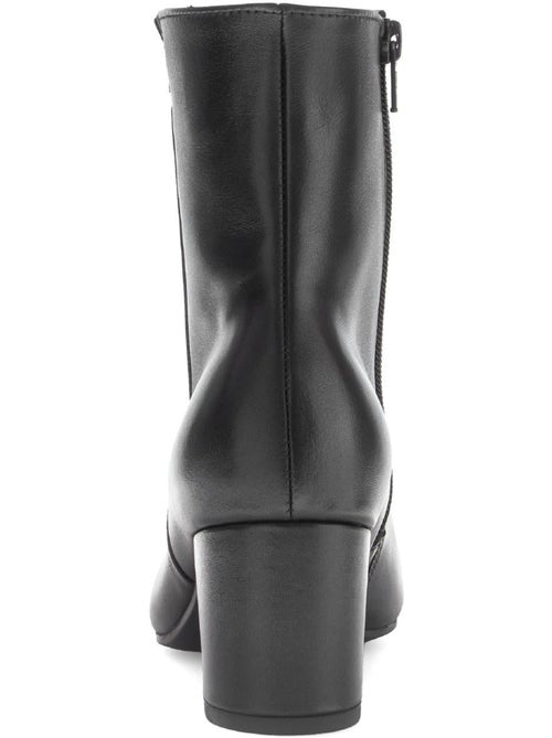 Bottines  en cuir lisse - Kiabi