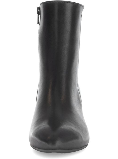 Bottines  en cuir lisse - Kiabi