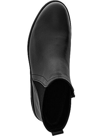 Bottines en cuir lisse