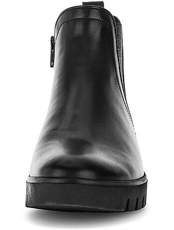 Bottines en cuir lisse