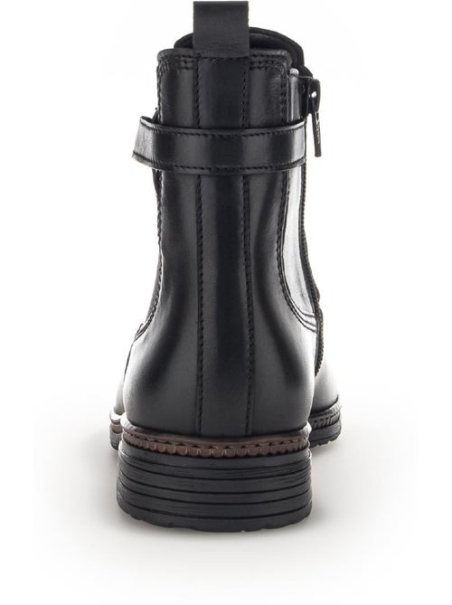 Bottines  en cuir lisse - Kiabi