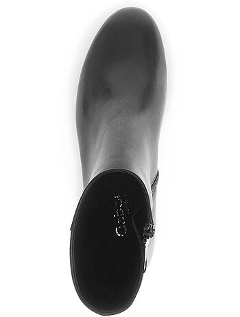 Bottines en cuir lisse