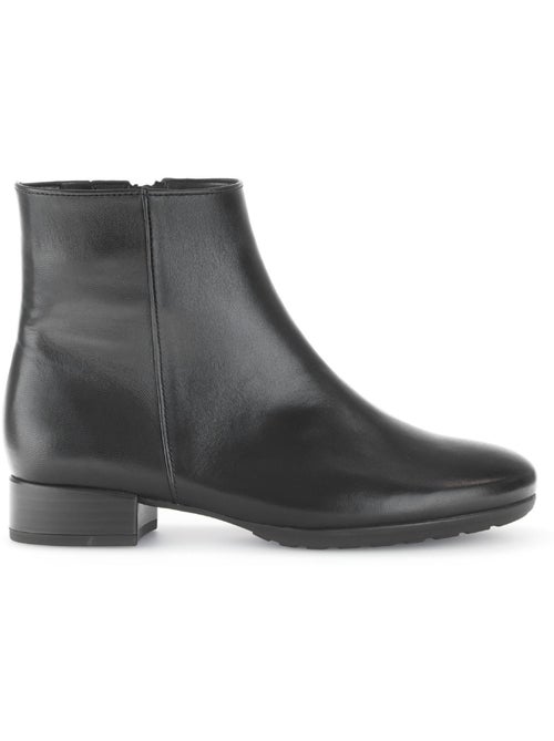 Bottines  en cuir lisse - Kiabi